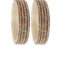 ZULKA Lac Set Of 8 kada Zircon Diamond -Studded Bangles image 4