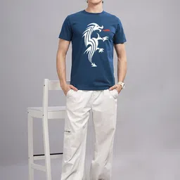 SOLACEACTIVE Graphic Printed Round Neck Relaxed Fit T-shirt image 2