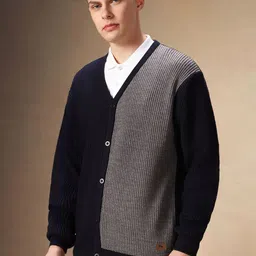Dennis Lingo Men Colourblocked Cardigan image 3