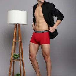 Mast & Harbour Men Pack Of 2 Cotton Ultrasoft Elastic Waistband M&H_001_TRK_RD(GB)_2PC image 3