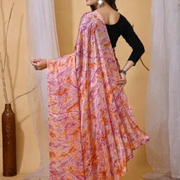 HERE&NOW Abstract Printed Art Silk Ready To Wear Saree image 2