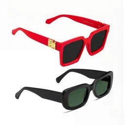 Arzonai Unisex Set Of 2 Rectangle Sunglasses with UV Protected Lens COMBO-2764-picture-32
