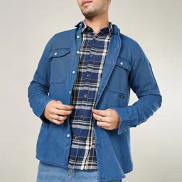 SF JEANS by Pantaloons Men Spread Collar Solid Cotton Casual Shirt-picture-21