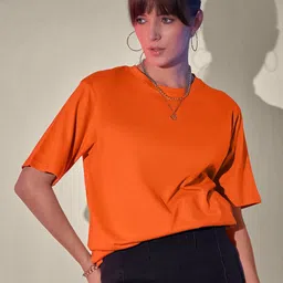 QIOA Round Neck New Basics Cotton Raw Edge Oversized Fit T-shirt-picture-10