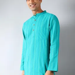 Fabindia Striped Dobby Cotton Kurta image 3