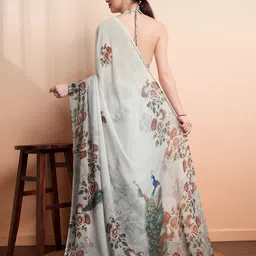 RACHNA Floral Pure Georgette Ready to Wear Saree image 4