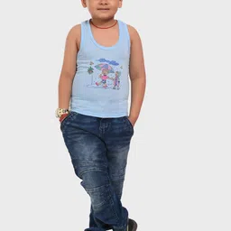 BAESD Boys Pack Of 4 Printed Cotton Innerwear Vests image 3