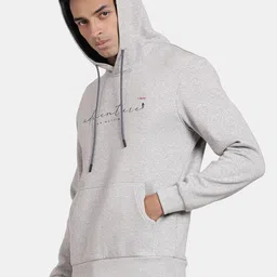 t-base Typography Printed Hooded Sweatshirt image 2