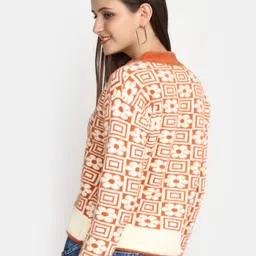 V-Mart Floral Self Design Cotton Cardigan Sweater image 4