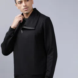 HIGHLANDER Men Black Solid Sweatshirt image 4
