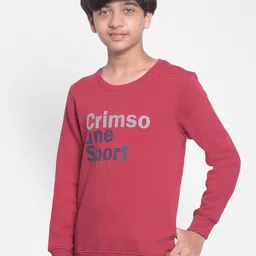Crimsoune Club Boys Typography Printed Cotton Pullover image 5