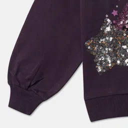 R&B Girls Star Embellished Ribbed Cotton Sweatshirt image 4
