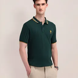 U.S. Polo Assn. Men Brand Logo Polo Collar Slim Fit Pure Cotton T-shirt-picture-20
