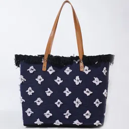 LULU & SKY Printed Oversized Structured Handheld Bag with Fringed-picture-18