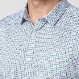 Van Heusen Men Spread Collar Geometric Printed Cotton Formal Shirt image 2