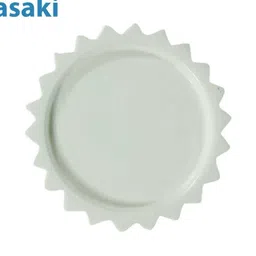 LASAKI Celty 2Pcs Green Ceramic Lightweight Round Flower Planter Trays image 2