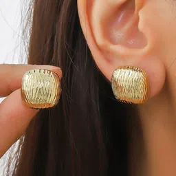 StyleCast x Revolte Gold-Plated Square Studs Earrings image 3