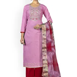 Maroosh Floral Embroidered Unstitched Dress Material-image-10