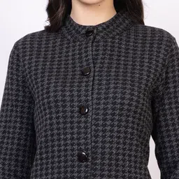 KEIKO Women Geometric Self Design Cardigan image 2