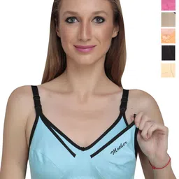 Liigne Women Pack of 6 Full Coverage Maternity Non Padded Bra-picture-26