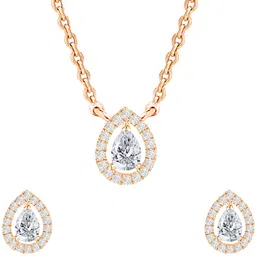 MINUTIAE Rose Gold-Plated Crystals Studded Jewellery Set image 2