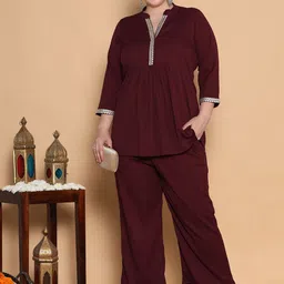 LetsDressUp Embellished Mandarin Collar Longline A-Line Top image 5