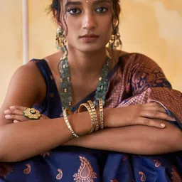 CANIZZARO Ethnic Motifs Zari Silk Blend Banarasi Saree image 4