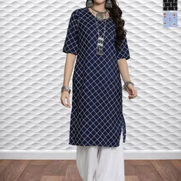 HERE&NOW Women Pack of 3 Ethnic Motifs Printed Crepe Kurta-picture-22