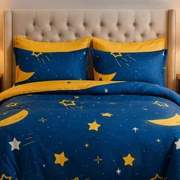 Famyo Blue & Yellow Printed Double King Bedding Set image 3