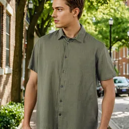 Celio Men Classic Fit Solid Spread Collar Cotton Casual Shirt-image-28
