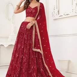Ethniqlo Embellished Mirror Work Lehenga With Blouse & Dupatta image 4