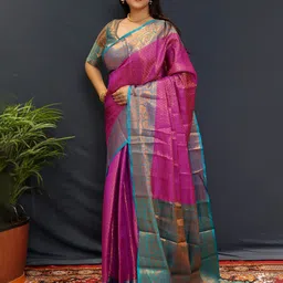yourwish Woven Design Zari Silk Blend Kanjeevaram Saree-picture-30