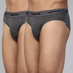 levi's Pack of 2 Contoured Double Pouch, Tag Free Comfort & Smartskin Technology Style# 009 Neo Solid Men Brief-picture-13