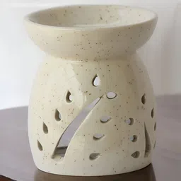 Brahmz 4 Pcs White Ceramic Aroma Diffuser With Tealights & Rose Oil image 2