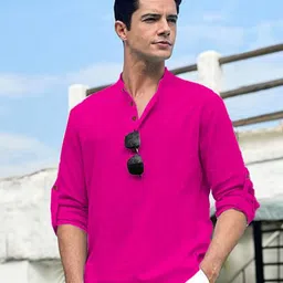 BHUVIKOO Mandarin Collar Roll Up Sleeves Kurta-picture-14