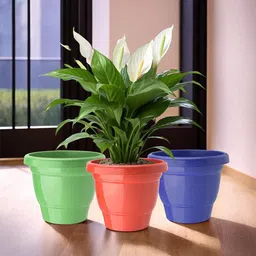 Kuber Industries Set Of 3 Red & Green Planter With Pot image 1