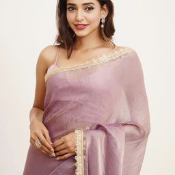 Mitera Embellished Sequinned Pure Chiffon Saree-picture-1