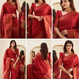 ABC ANY BUDY CLEAN Woven Design Zari Silk Blend Banarasi Saree image 3