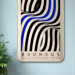 Myntra Elegant Homes Blue & Black Wood Abstract Wall Art image 2