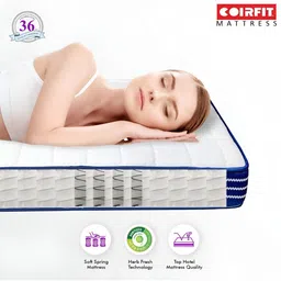 SLEEP SPA White & Blue Quilted Orthopedic Queen Size Mattress image 3