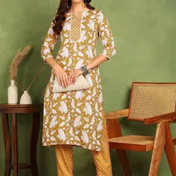 Moda Rapido Women Gold Kurta Sets-picture-24