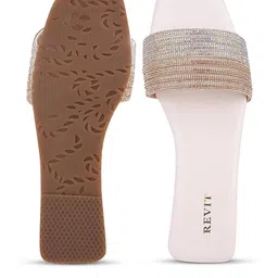 REVIT Women Gold Synthetic Flats image 3