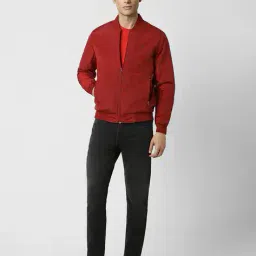 peter england casuals Men Regular Fit Bomber Jacket with insert Pockets image 4