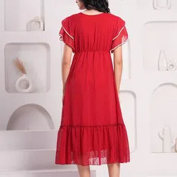 jyoti Women Tiered Dress with Lace Detail image 4