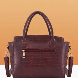 caprese Women Croc-Embossed Satchel Bag with Detachable Strap image 4