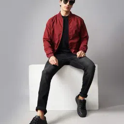 paul street Men Regular Fit Zip-Front Bomber Jacket image 4