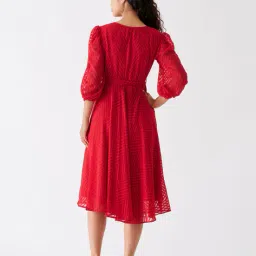 aask Women Chevron Pattern Fit & Flare Dress image 4