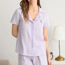 Trendyol Women Pure Cotton Night suit-image-65