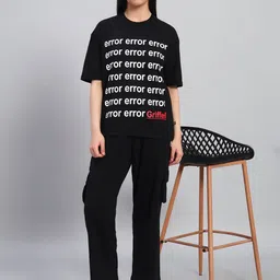 GRIFFEL Women Printed Drop-Shoulder Sleeves Ultralite T-shirt image 4