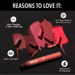 Blue Heaven Ultimatte Non-Transfer Smudge Proof Waterproof Lipstick - Red 02 image 3